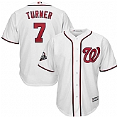 Nationals 7 Trea Turner White 2019 World Series Bound Cool Base Jersey,baseball caps,new era cap wholesale,wholesale hats